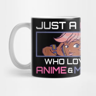 Just A Girl Who Loves Anime And Music Afro African American Mug